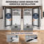 Machine à glaçons sous le comptoir commerciale - 120 lb / 24 h avec seau de stockage de glace de 30 lb et porte réversible, machine à glaçons autoportante intégrée, nettoyage automatique / minuterie 24 heures, pour usage domestique et commercial