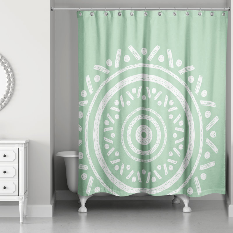 Rideau de douche simple Auviana, Vert