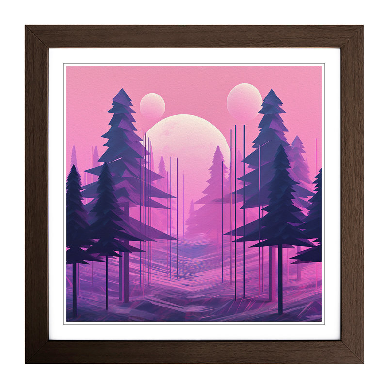 Single Picture Frame Print on Wood, Walnut