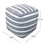 Lani Handcrafted Fabric Pouf, Natural With Black