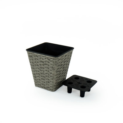 2 Gray Self-Watering Planters - Handcrafted Indoor/Outdoor And Frost Resistance Built-In Smart Planters, Indoor & Outdoor To Changing Climates