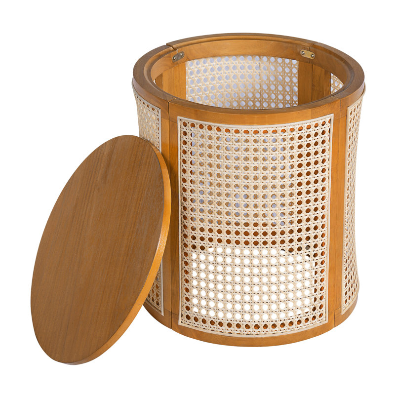 Table d'appoint en caoutchouc et bois massif, Ocre