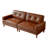 2-Piece Set 86.6-inch Brown Leather Sofa, Mid Century Modern 3-Seat Luxury Sectional Tufted Couch With Square Arms , Retro Home Sofa Living Room