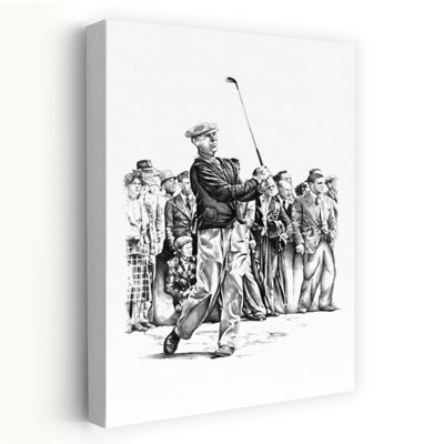 Art mural rétro classique de golfeur
