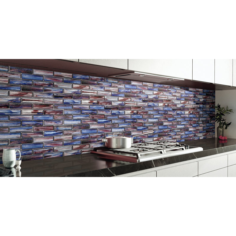 Carrelage mural mosaïque en verre irisé 1 "x 4", Crépuscule