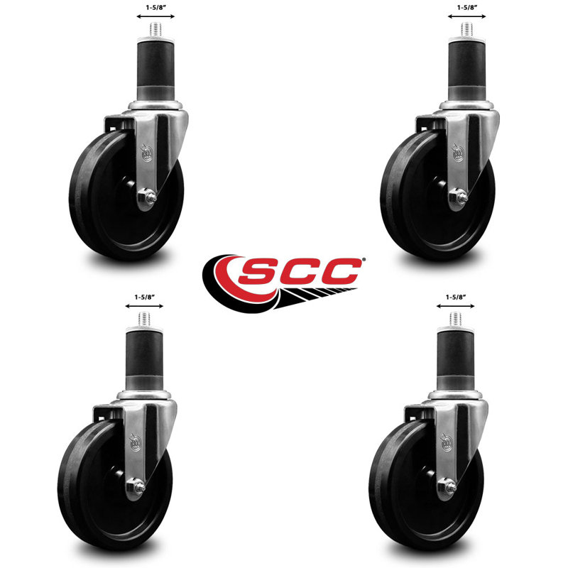 Ensemble de roulettes Phénoliques pivotantes 1-5 / 8 pouces SCC