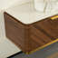 Meuble-lavabo et lavabo 36 po, armoire de rangement flottante en contreplaqué avec capteur de lumière, tiroir, vasque ronde en céramique et plateau en pierre frittée