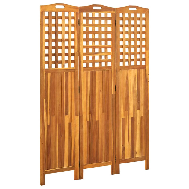 Paravent autoportant en bois massif acacia, L 47,6 po x P 0,8 po x H 66,9 po