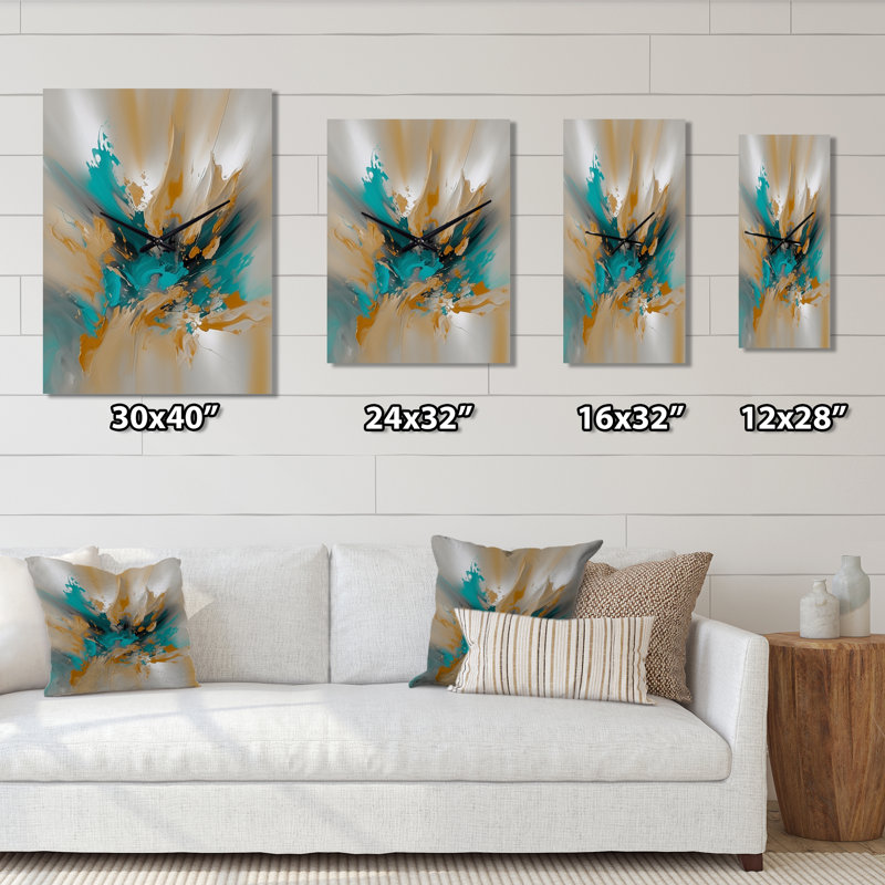 Irmeli - Horloge murale moderne en marbre abstrait, H 32 po x l 24 po