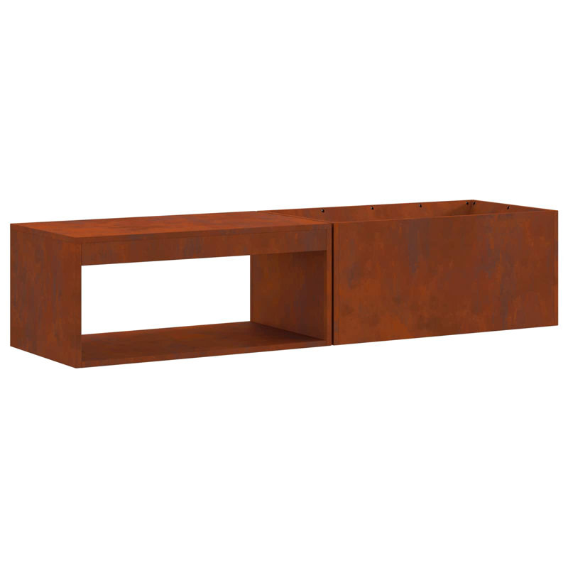 vidaXL Fire Pit Brown 62.99 x 17.72 x 13.78 in Steel, Brown