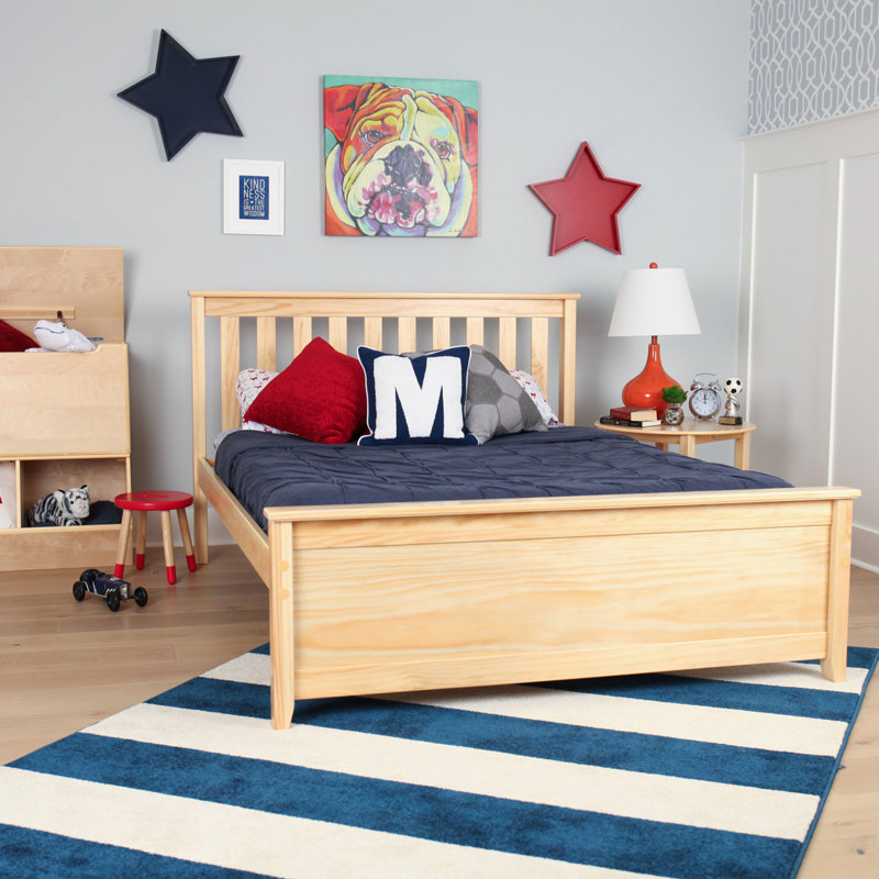Lit plateforme Bolin en bois massif par Harriet Bee, Naturel, Double