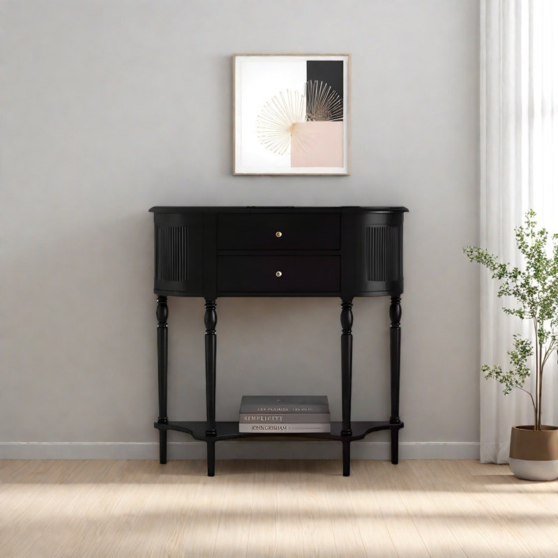 Console rétro avec tiroirs, H 35,43 po x l 35,43 po x P 11,81 po