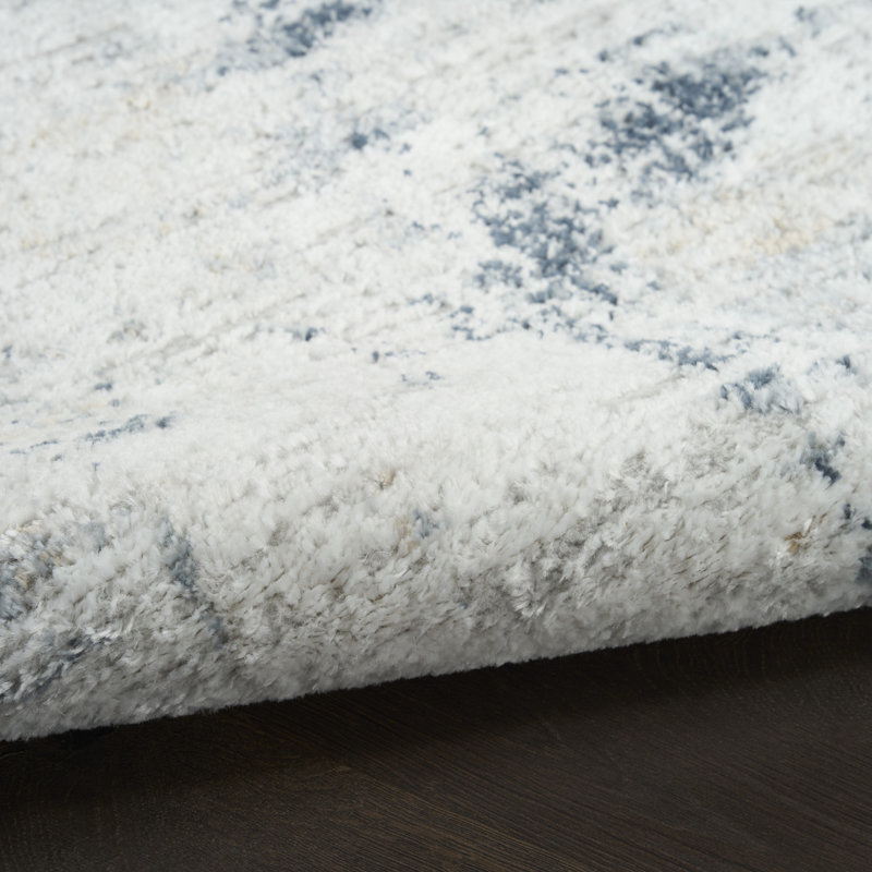 Leuchte Grey Navy Modern Indoor Rug, Rectangle 5'3" x 7'