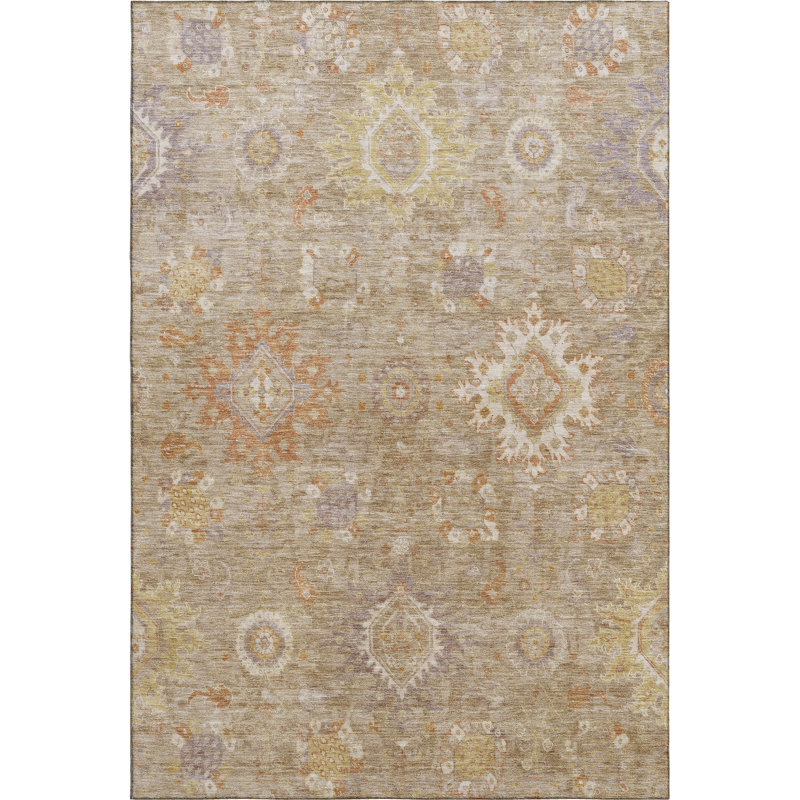 Premium Machine Washable Mayfield AMF1927 Global Rug, Rectangle 9' x 12'