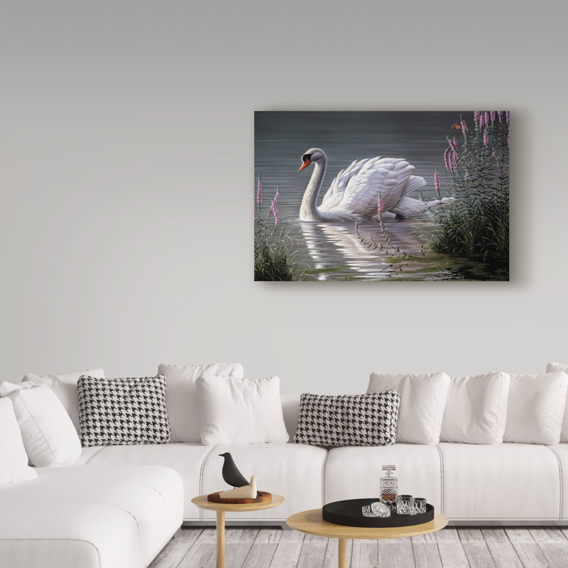 Wilhelm Goebel Summer Idyll Mute Swan Canvas Art 16" x 24"