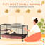 Refuge pour petits animaux de 48 po de hauteur - maisonnette pour lapins et furets avec mangeoire, roues, plateforme, rampe rouge / noir cachette rouge + noir