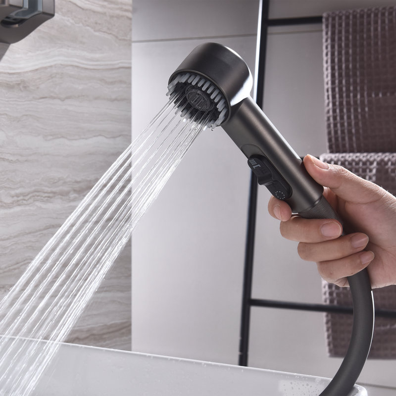 4.72" Smart Temperature Bathroom Faucet,Solid Brass Wall Mounted Bathroom Sink Faucet, Matte Black