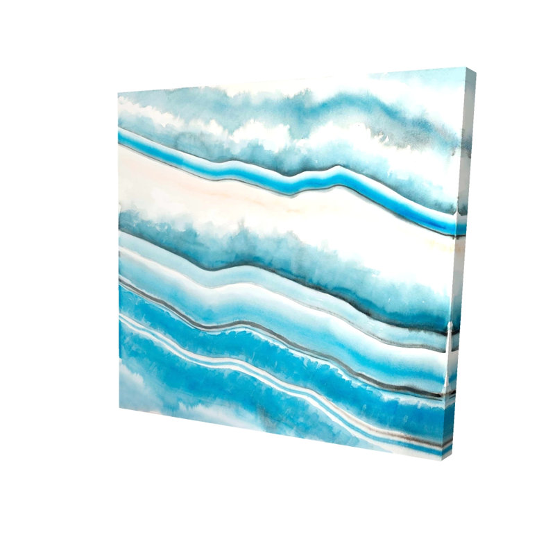 Textured Geode - Illustrative White Canvas for Home Decor, 36" H x 36" W