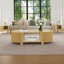 Table basse ovale cannelée avec rangement pour le salon, bois d'hévéa massif, 1 tablette et 2 portes de rangement ouvertes, naturel, 47 po-68783097