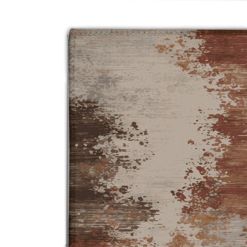 Watercolor Gray Indoor and Outdoor Area Rug, Rectangle 4' x 6'