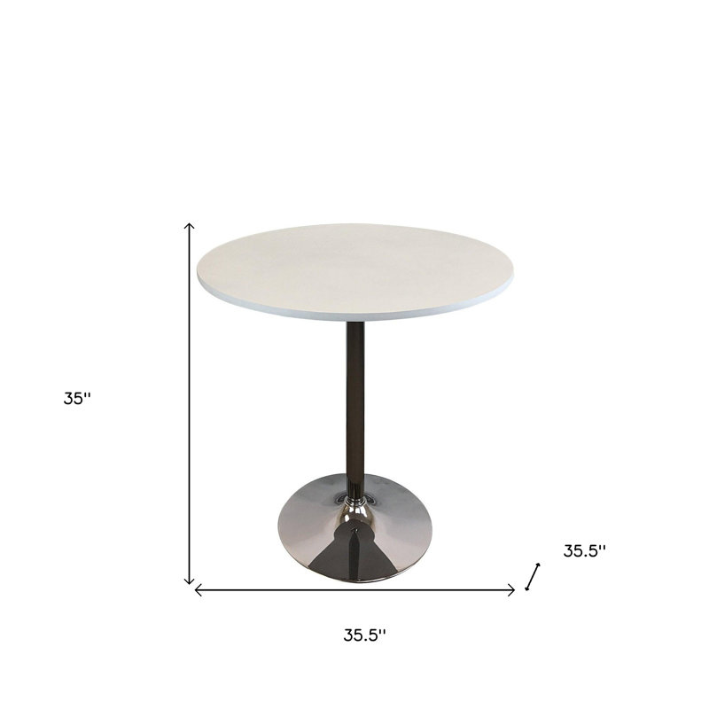  Table de salle à manger 36 po, 35" H x 35.5" W x 35.5" D, Brown Wood / White