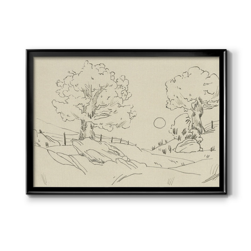 Chêne Christchurch III, Papier avec cadre noir, H 26,5 po x l 36,5 po x P 1 po, Pas de tapis