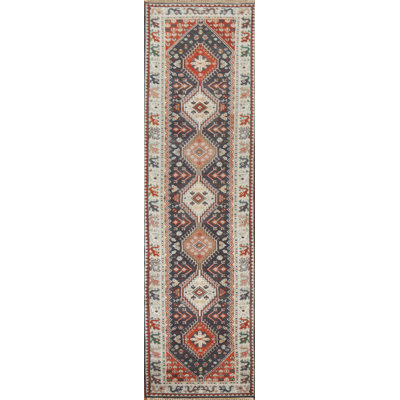 Tapis de couloir indien à motif géométrique 3 x 12
