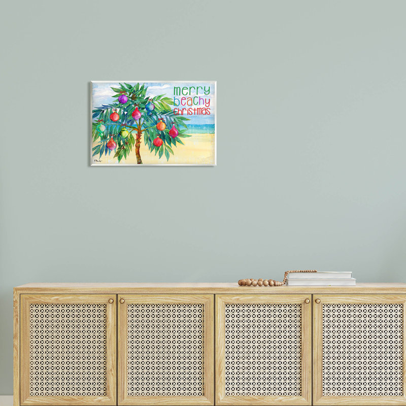 «Merry Beachy Christmas Holiday» par Paul Brent, H 13 po x l 19 po x P 0,5 po