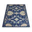 Tapis d'intérieur bleu noué à la main 100% floral bleu-2067543963