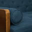 Siège Mid-Century moderne avec capitonnage à boutons, siège en tissu bleu marine charmant, pièce décorative