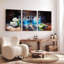 Ensemble de 3 tableaux sur toile « Cocktail bleu et roses blanches » pour la décoration du salon, de la cuisine ou du bar.-1509834794
