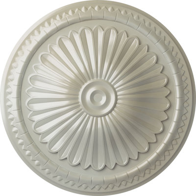 Médaillon de plafond classique Endurathane Bradford, DO 13 po x P 7 1/2 po x P 3/4 po (convient aux auvents jusqu'à 8 5/8 po), fini craquelé de bière racinaire peint à la main