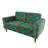 Green Patterned Upholstered Sofa With Solid Wood Frame And Natural Wood Legs(2-Seater)