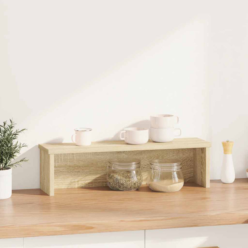 Kitchen Rack Stackable 15x16 Cm Engineered Wood, Sonoma Oak, 16cm H x 60cm W x 15cm D
