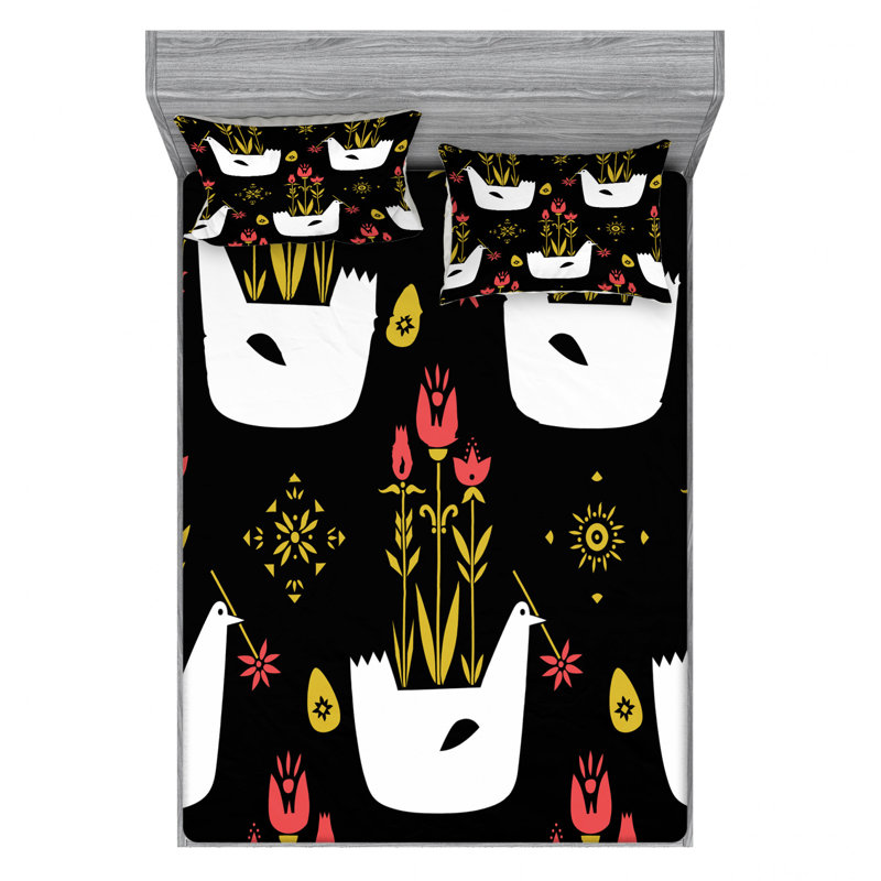 Microfiber Sheet Set, Queen Sheet Set with Fitted Sheet