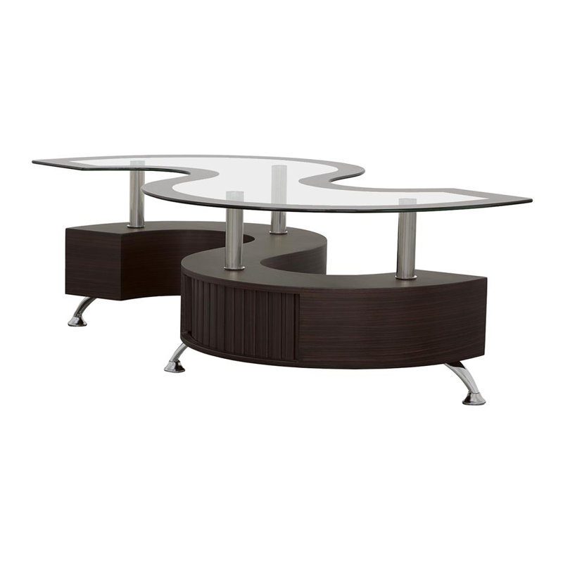 3-Piece Coffee Table And Stools Set Cappuccino