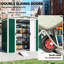 Remise extérieure en métal pour outils de jardin, avec fentes de ventilation et porte verrouillable, conception à finition simple, finition de 110,25 po: portes doubles, bonne circulation d'air, toit incliné, 109,89 lb, 66,31 po-129869169