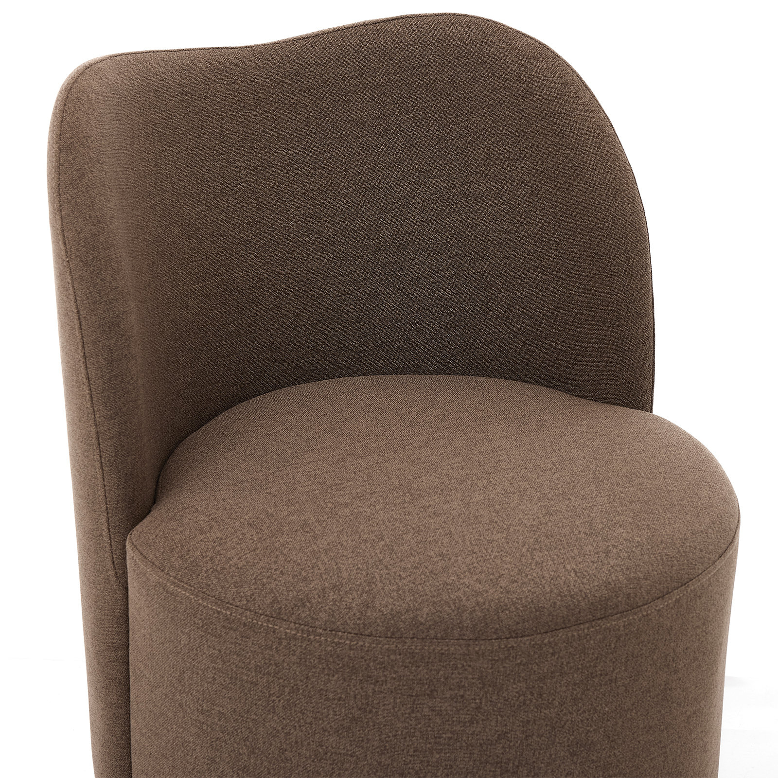 Basel Swivel Dining Chair, Mocha Linen Performance Fabric