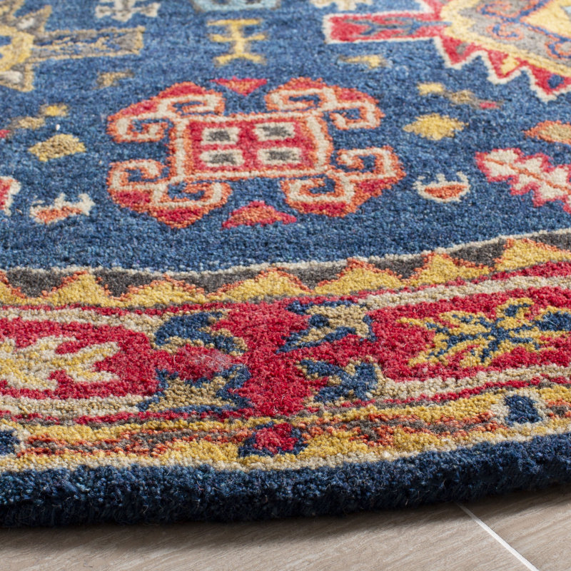 Donnal Hand Tufted Wool Oriental Rug, Round 6'