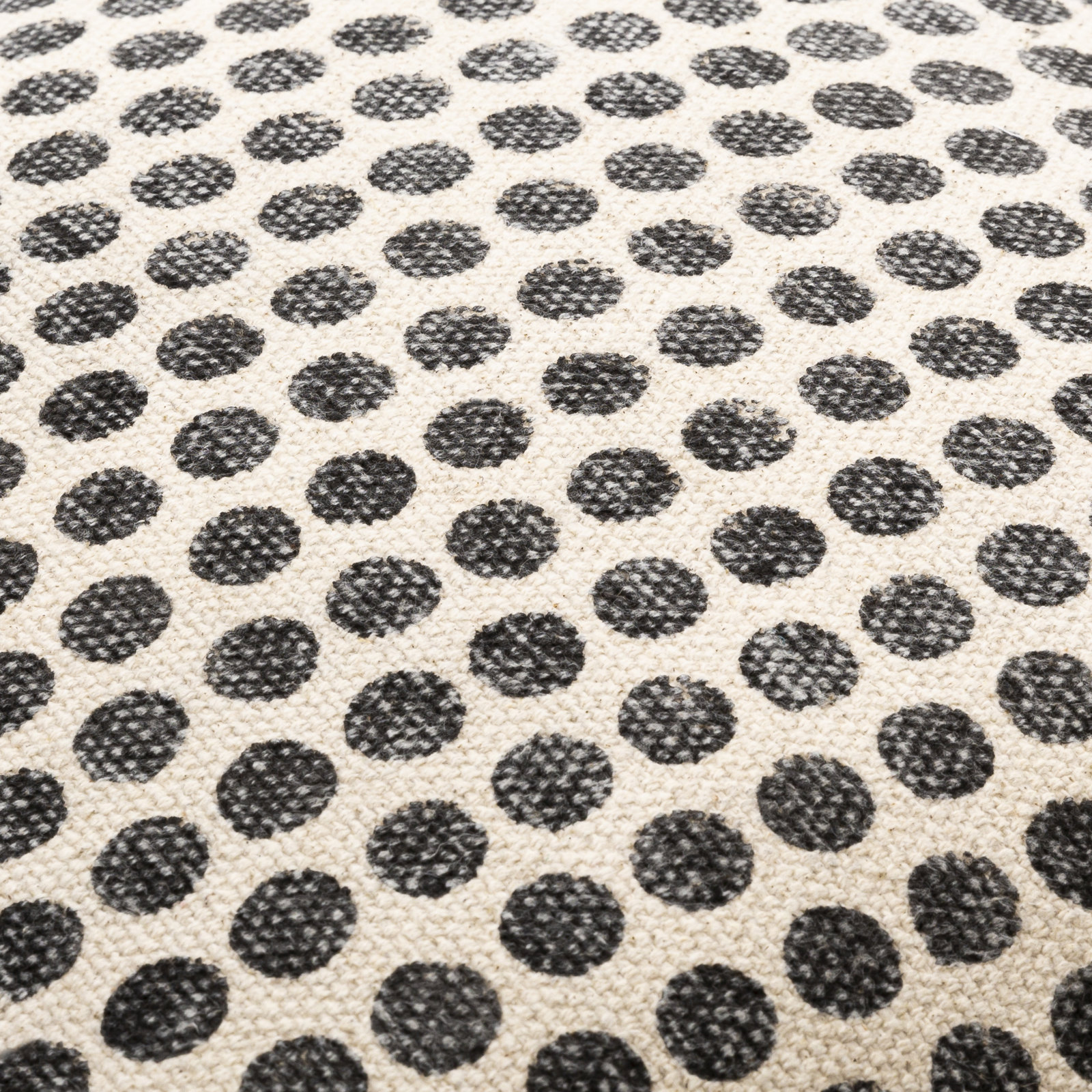 Zetta Polka Dots Cotton Throw Pillow, Pillow Cover Only - No Insert, Square 20", Light Beige/Black