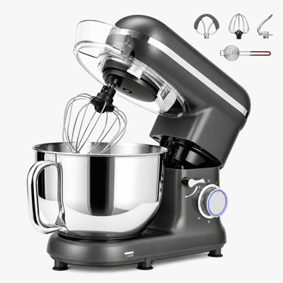 6-Quart 10-Speed Tilt-Head Electric Gray Stand Mixer