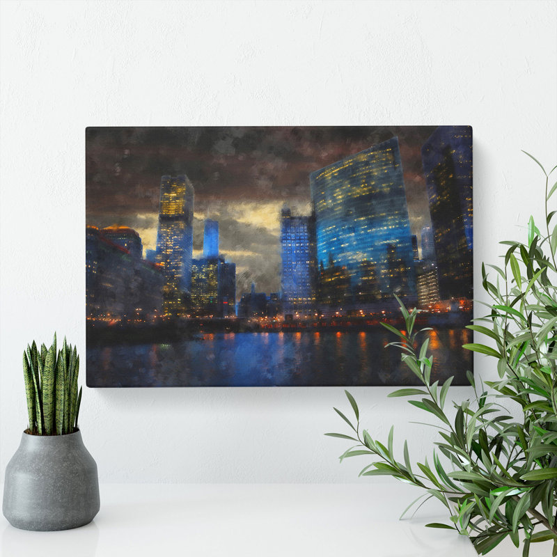 Downtown Chicago Skyline - Wrapped Canvas Print, 50cm H x 76cm W x 3cm D
