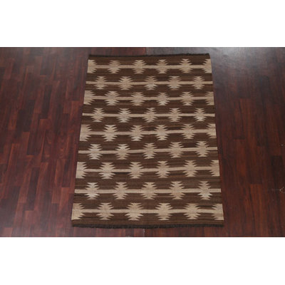 Tapis kilim à teinture naturelle tissé à plat 5 x 7