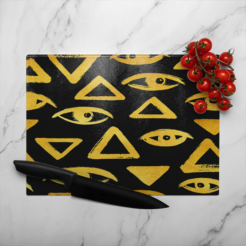 Eyes & Pyramids Glass Chopping Board