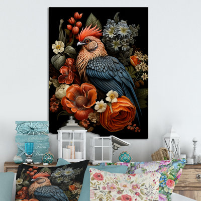 Art mural moderne, coq moderne en forme de coq