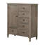 Modern Wire-Brushed Warm Grey 1pc Armoire Round Pull Knobs Wood Grain Texture Bedroom Furniture