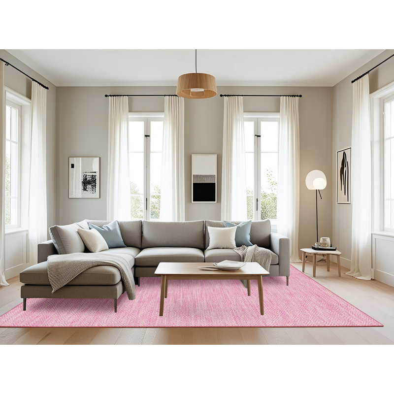 Tapis contemporain rose, Rectangle 8 pi x 10 pi