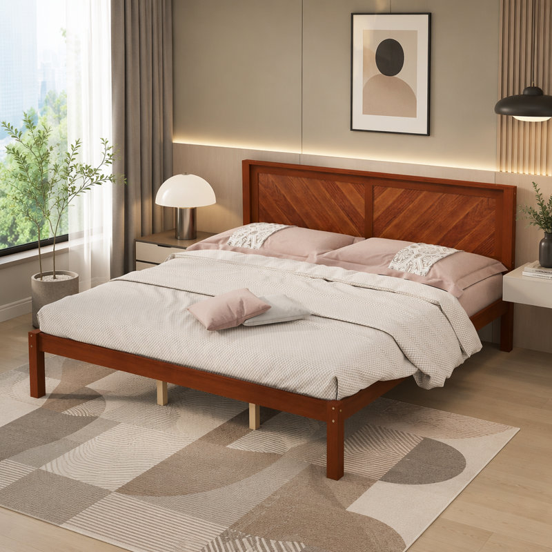 Bed, Très grand lit, Noyer
