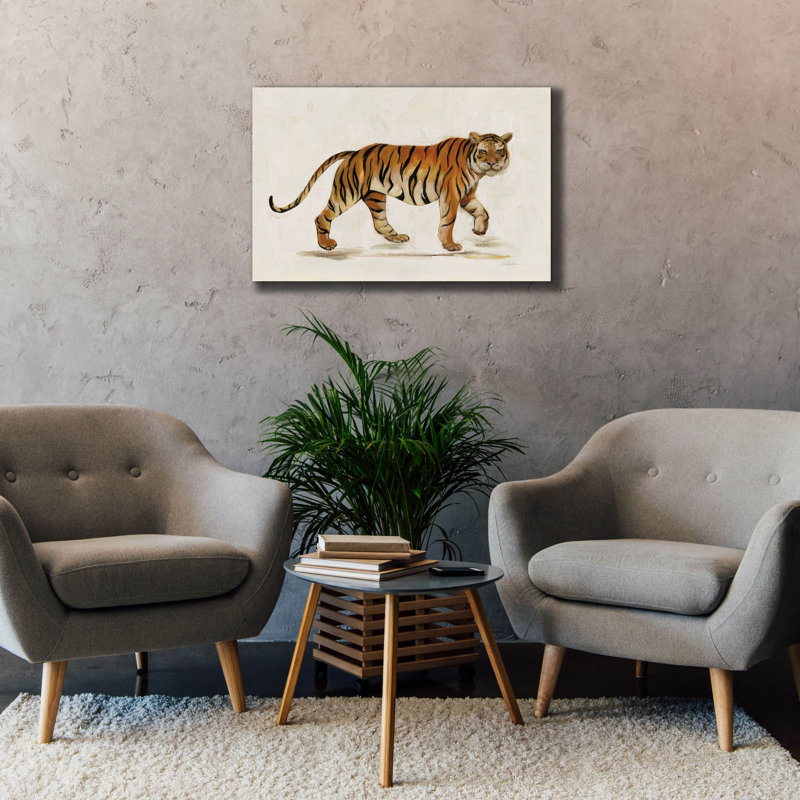 «Wall Tiger Light» Epic Graffiti par Silvia Vassileva, art mural sur toile, 40 po x 26 po, H 26 po x l 40 po