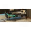 Lit mezzanine avec bureau Gaming, DEL, double, noir